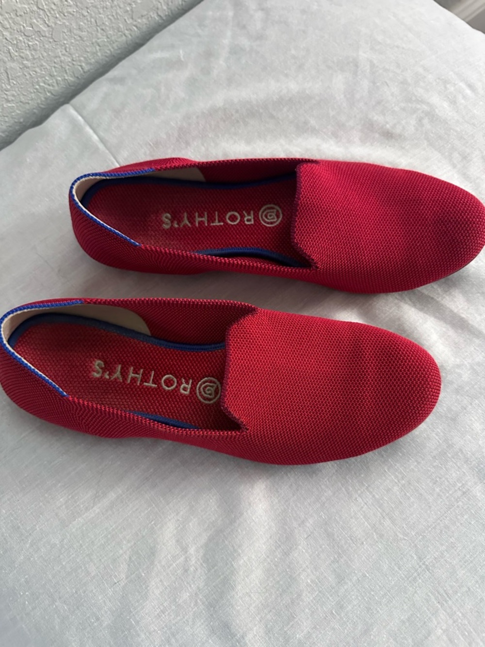 Rothy’s The Loafer Red Knit Slip On Flats Women’s Size 8.5 Washable Comfort - Picture 4 of 10